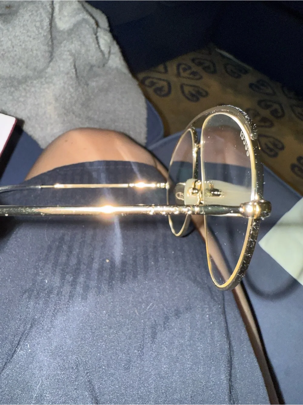 Gucci Gold Metal Aviator Women's Glasses